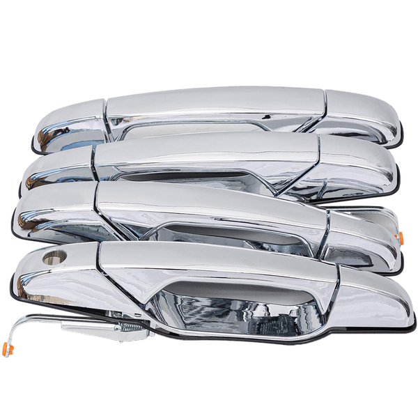 Aoerzn Exterior Chrome Door Handle, 4 PCS Premium Front Rear Driver & Passenger, Fits for 2007-2014 Chevy Avalanche Silverado Cadillac Escalade Suburban GMC Sierra Yukon OE# 20828258 25960525 22738721