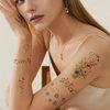 JoyfulGlam 18 Sheet Flower Temporary Tattoos For Women Realistic Long Lasting Floral Fake Tattoo Stickers Adult