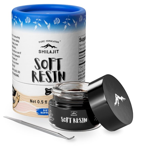 Pure Himalayan Shilajit, Soft Resin, Ayurvedic Rasayana Rejuvenation, Natural Source of Fulvic Acid, Includes Measuring Spoon - 15 ml / 0.5 fl oz (Pack of 1)