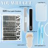 KevKev Lash Clusters Kit 3D Fluffy Cluster Lashes 30D+40D+50D 320 Pcs DIY Lash Extensions Eyelash Clusters GLue Individual Lashes Remover Cluster Thin Band & Soft (Fluffy 30D+40D+50D Kit,8-16mix)