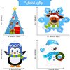 Civaner Christmas Crafts for Kids, Christmas Arts and Crafts DIY Christmas Tree Ornament Kit Make Your Own Christmas Craft Projects for Kids Ages 4-8 8-12, 4 Styles (60 Sets)