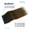 Tape in Hair Extensions Real Human Hair, 16 Inch Dark Brown to Chestnut Brown Hair Extensions, 20pcs 30g 16 Inch Silky Hair Extensions.