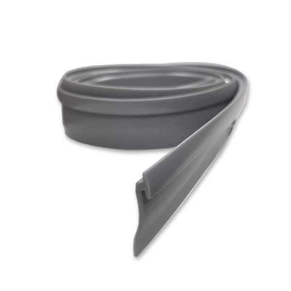 Angled Gray Vinyl for Framed Shower Door Drip Rail - 7 ft Long