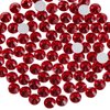 Beadsland 288pcs Flat Back Crystal Rhinestones Round Gems for Nail Art and Craft Glue Fix,Dark Siam,SS34,7.1-7.3mm
