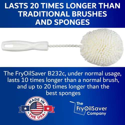 Foam Goblet Wine Glass Cleaner Brush, Glass Bottle Cleaning Brush for Wide Neck Wine Glasses, Wine Decanter Cleaning Brush, Non-Scratch Soft Foam Bristles & Dishwasher Safe by FryOilSaver -Model B232C