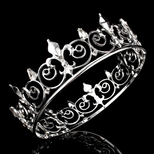 AOPRIE King & Queen Artemis Tiara and Crown for Women Men Crystal Hair Accessories for Wedding Prom Bridal Birthday Party Halloween Costume Christmas Gifts Silver Princess Tiara for Girls Boys