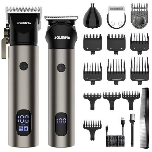SOLIMPIA Professional Hair Clippers for Men, 3-in-1 Men’s Beard Trimmer, Cordless Barber Clippers Kit, Men’s Grooming Kit, Shavers for Men, Electric Razor, Nose Hair Trimmer