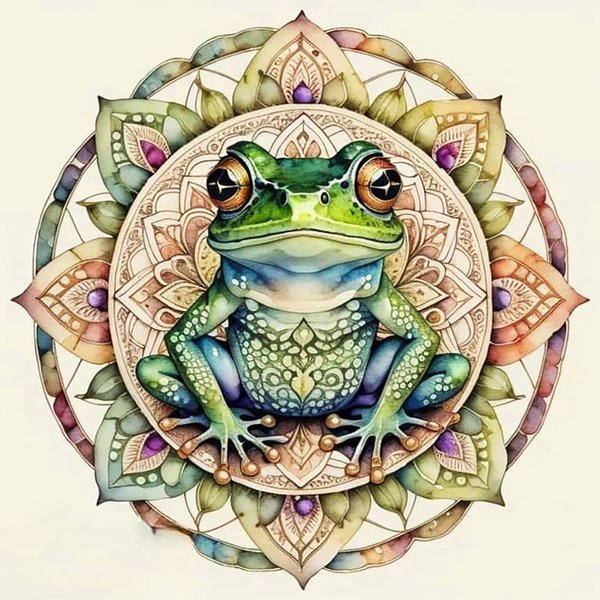 Acudotr Diamond Painting Kits for Adults, 5D DIY Frog Diamond Art Kits for Beginners, Full Drill Diamond Painting Kits for Home Wall Decor, Mandala, 12x12 Inch