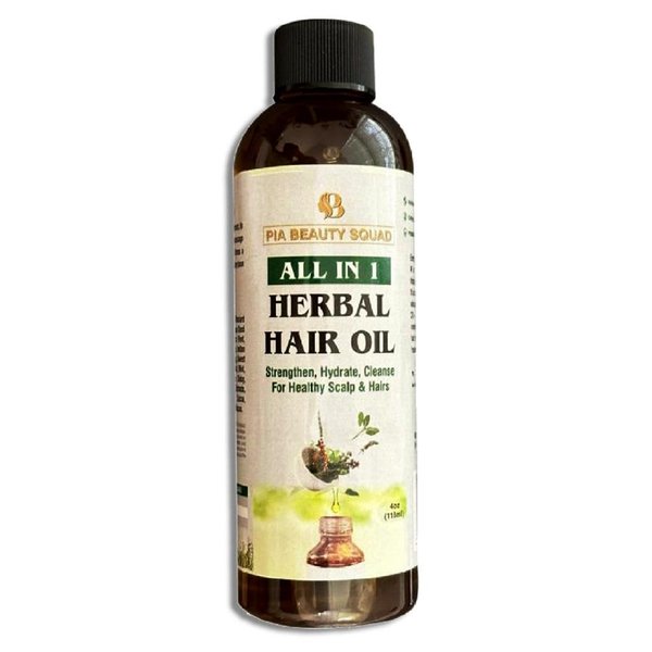 Pia Beauty Squad All-in-1 herbal hair oil for Hair Fall, Dandruff, Dry Scalp | 23 Herbs, Almond | Handmade, Chemical-Free | all ages