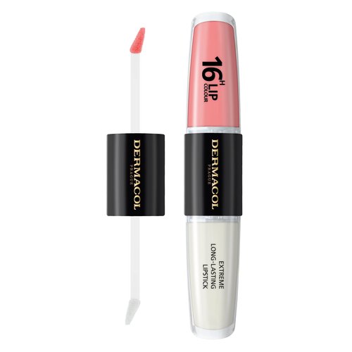 Dermacol NEW 16-Hour Lip Colour, Highly Pigmented Glossy Lip Stain, Two-Phase Lip Plumper Gloss, Kissproof Lip Makeup Products with Matte and Glitter Finish, n.1, Bella Aura