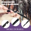 Dreadlock Retightening Tool, Interlocking Crochet Needle Set, Dual Ended Metal Needles for Locs and Sisterlocks（Black 2)