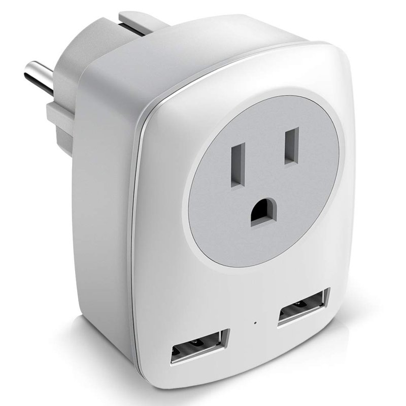German France Spain European Travel Plug Adapter Type E F (NOT for UK ...
