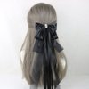 Women Handmade Ribbon Sweet Cute Hairpin Lolita Hair Bow Clips Lolita Party Princess Barrette Hair Accessories (Black)