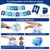Blue Happy Birthday Party Decorations Set for Men Boys, Pre-Strung Happy Birthday Sign Banner, Blue Balloons, Tissue Paper Pom Poms, Star Garland, Hanging Swirls for Birthday Party Decorations