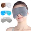 Atsuwell Cooling Eye Mask, Reusable Cold Sleep Eye Compress and Moist Heat for Eye Relaxing, Multipurpose Eye Bag for Dry Eyes with Microwavable Flaxseed Pad, Cold Gel Pad and Silky Cotton Insert