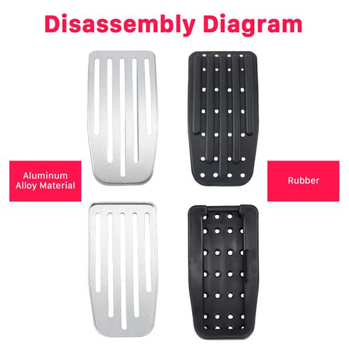 Carwiner Foot Pedal Pads Set for Tesla Model 3 Model Y Performance Aluminum Pedal Covers Accessories