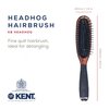 Kent KB Headhog Travel Detangling Hair Brush, Tortoise Shell, Black Rubber Cushion Detangler Brush and Scalp Brush, Firm Rounded Plastic Bristles for Women Men and Kids Everyday Care, Made in England
