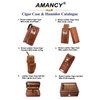 AMANCY Premium Handy Black Built- in Hygrometer Leather Travel Cigar Humidor Case with Accessory Pocket, Conveniently Carry Lighter and Cutter