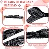 Hoteam 2 Set Bandana Headband and Bandana Scrunchies for Women and Girls, Elastic Paisley Headbands Paisley Bandana Hair Tie Knot Retro Headbands Adjustable Headwrap (Red,Black)