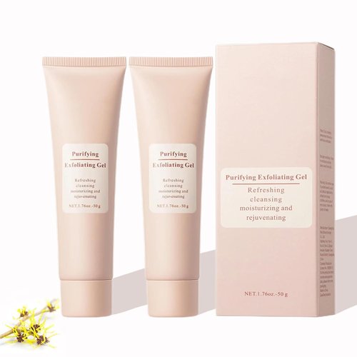 Purifying Exfoliating Gel, Facial Exfoliator Cleanser, Exfoliating Face Scrub, Exfoliating Gel Scrub for Face, Gentle Exfoliating Facial Cleanser for All Skin Types(2pcs)
