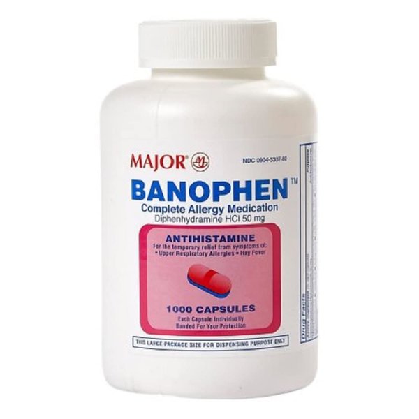 MAJOR Banophen, 1000 Capsules Per Bottle