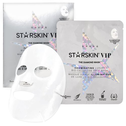 STARSKIN Instant Illuminating Bio-Celullose Face Mask - Award Winning Korean Sheet Mask, Refining, Brightening, Diamond Sheet Mask, 30ml