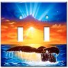 Art Plates - Whale Tail at Sunset Switch Plate - Double Toggle