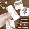 50 PCS Flower Painting Stencils Reusable Flower Stencils for Painting on Wood Rocks Canvas Fabric Glass Pottery 4x4 Inch