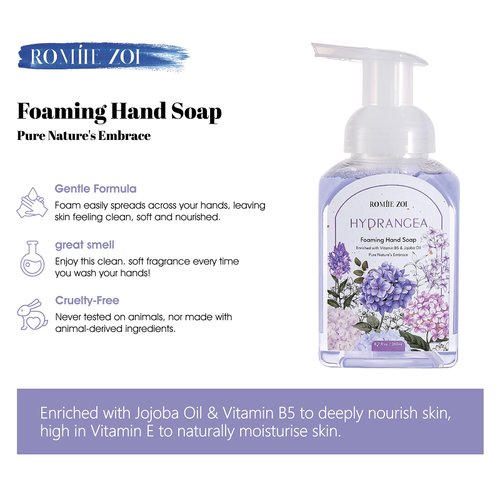ROMIIE ZOI Mini Foaming Hand Soap - Pack of 3 - Peony, Hydrangea, French Rose - 260 ML/ 8.7 FL. OZ Each