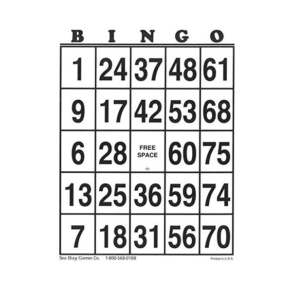 Extra Jumbo Bingo Cards 10" x 13"