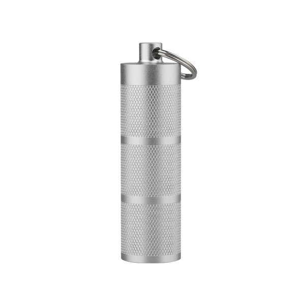 Imentha Waterproof Keychain Pill Holder - Compact, Portable, and Secure Pill Box with 3 Compartments - Pocket-Sized Pill Case and Container for Daily Medication on The Go, Sliver