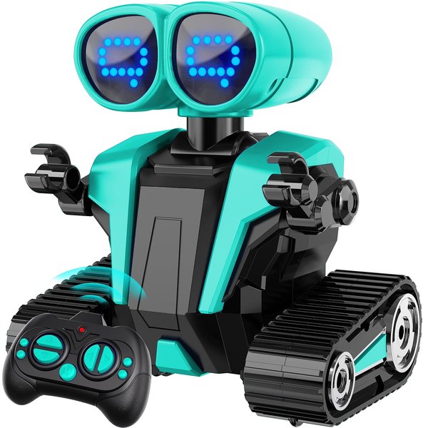 MindPal Robot Toys for Boys Girls with Auto-Demonstration Robots for Kids Remote Control Kids Robot Rechargeable Emo Robot with LED Eyes Smart Robot Age 3 Years and Up Green