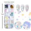 Christmas Nail Art Sequins, EBANKU 3 Boxes Holographic Laser Snowflake Star Nail Glitter Sequins for Acrylic Nails Mixed Shape Xmas Nail Glitter Flakes Decoration