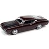 1969 Torino Talladega Royal Maroon with Matt Black Hood Classic Gold Collection Series Limited Edition to 10524 Pieces Worldwide 1/64 Diecast Model Car by Johnny Lightning JLCG028-JLSP222B
