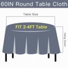 Vonabem Table Cloth Tassel Cotton Linen Table Cover for Kitchen Dinning Wrinkle Free Table Cloths (Coffee, 60in Round)
