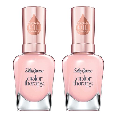 Sally Hansen Color Therapy Nail Polish, Rosy Quartz 0.5 Ounce Long-lasting Nail Polish With Gel Shine and Nourishing Care, Pack of 2