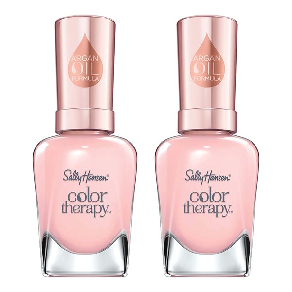Sally Hansen Color Therapy Nail Polish, Rosy Quartz 0.5 Ounce Long-lasting Nail Polish With Gel Shine and Nourishing Care, Pack of 2