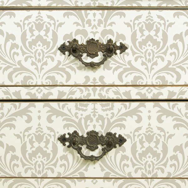 Anna Damask Craft Stencil - DIY Craft Decor - Reusable Stencil for Furniture Makeover (Medium)