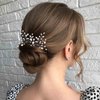 Foryysa Bridal Wedding Hair Pins for Women Silver Vine Headwear Pearl Rhinestone Flower Elegant Handmade Sparkly Bride Design (2 pcs)