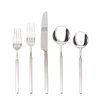 Fortessa Jaxson 18/10 Stainless Steel Flatware, Brushed/Mirrored Stainless Steel, 5 Piece Place Setting Service for 1