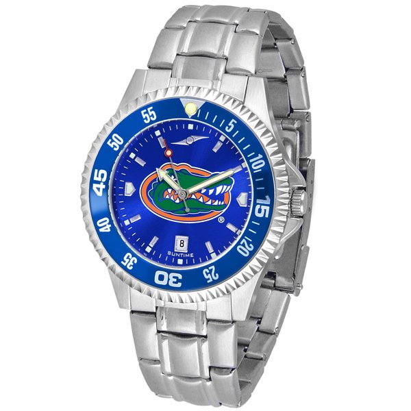 SunTime Men's Collegiate Competitor 40mm Watch - Florida Gators with 20mm Stainless Steel Band - AC Color Bezel