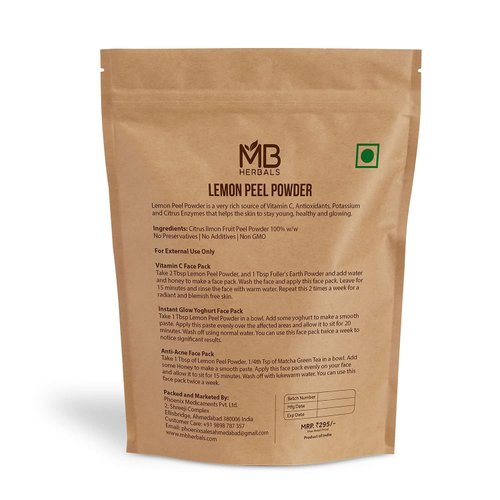MB Herbals Lemon Peel Powder 227g | Half Pound | 100% Pure | For Face Pack | External Use Only