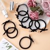 KIKOOD 15pcs Black Elastic Hair Ties Ponytail Holders for Women Knotted Hair Rope Adjustable Stretchy Rubber Bands Bow Hair Ties for Girls Hair Accessories