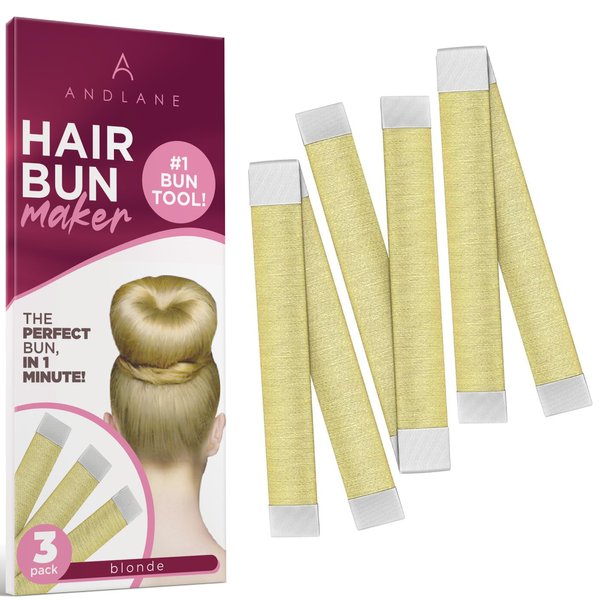 Women's Hair Bun Maker Tool - French Twist Hair Fold Wrap Snap Hair Accessories by Andlane (3 Blonde)