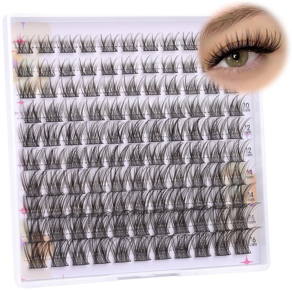 Ruairie Lash Clusters Eyelash Extensions Wispy Eyelash Clusters Lash Extension 110pcs 8-16MM Natural DIY Individual Lashes