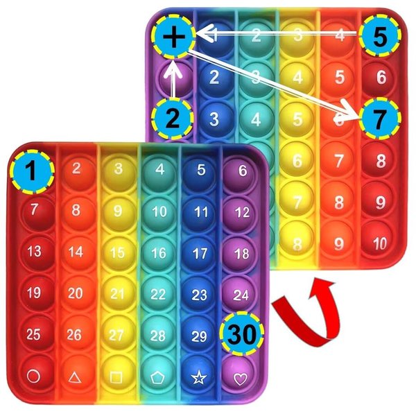 Number Counting Poppers, Sensory Bubble Popping Fidgety Board, Math Manipulatives for Elementary Preschool Kindergarten Classroom, Montessori Educational Learning Activities for Kids