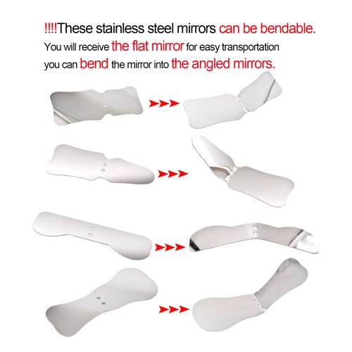 Dental Photography Mirrors Dental Orthodontic Mirror Stainless Steel Single Sided Photographic Occlusal Mirror,Bendable Dental Oral Mirror Intra-Oral Reflector (B type)