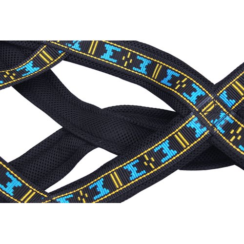 Weight Pulling Sledding Dog Harness X-Back Style Black Medium, 19.5" Neck Circumference