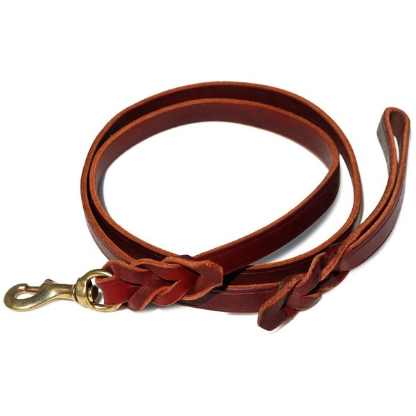Signature k-9 Braided Leather Leash, 4-Feet x 3/4-Inch, Burgundy