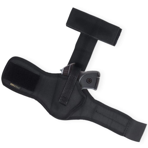 Ankle Concealed Carry Gun Holster - by Houston - Fits: Most Small 380, Keltec, Ruger LCP, S&W BG, Taurus TCP, Jimenez J.A, Sig P238, Diamond Back - Concealed and Comfortable to use (68A) (Left)
